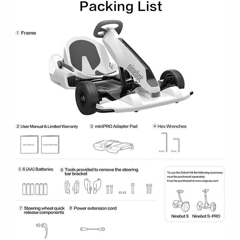 セグウェイナインボット用ゴーカートキットアクセサリー※本体別売SegwayNinebotElectricGoKartDriftKit,OutdoorRacerPedalCar,RideOnToys,requiresSegwayminiPROorNinebotS(soldseparately),White