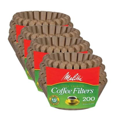 バスケットコーヒーフィルター8～12カップ800枚メリタナチュラルブラウンMelitta629578To12CupNaturalBrownBasketCoffeeFilters800Count,4Pack