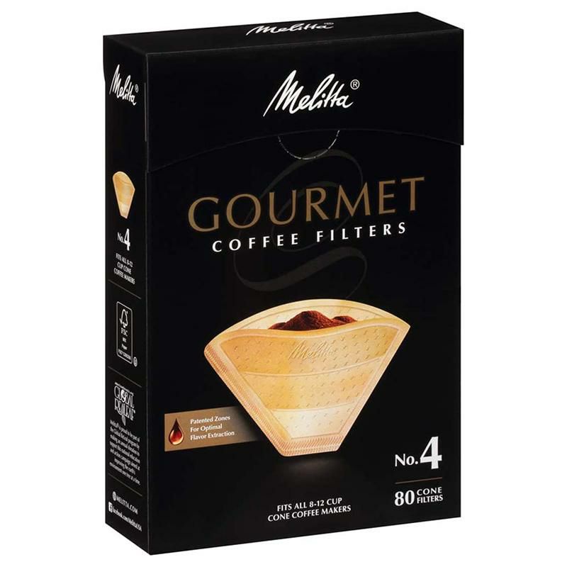 コーンコーヒーフィルター8～12カップ480枚グルメメリタナチュラルブラウンMelitta#4NaturalBrownGourmetConeCoffeeFilters,80Count(Packof6)