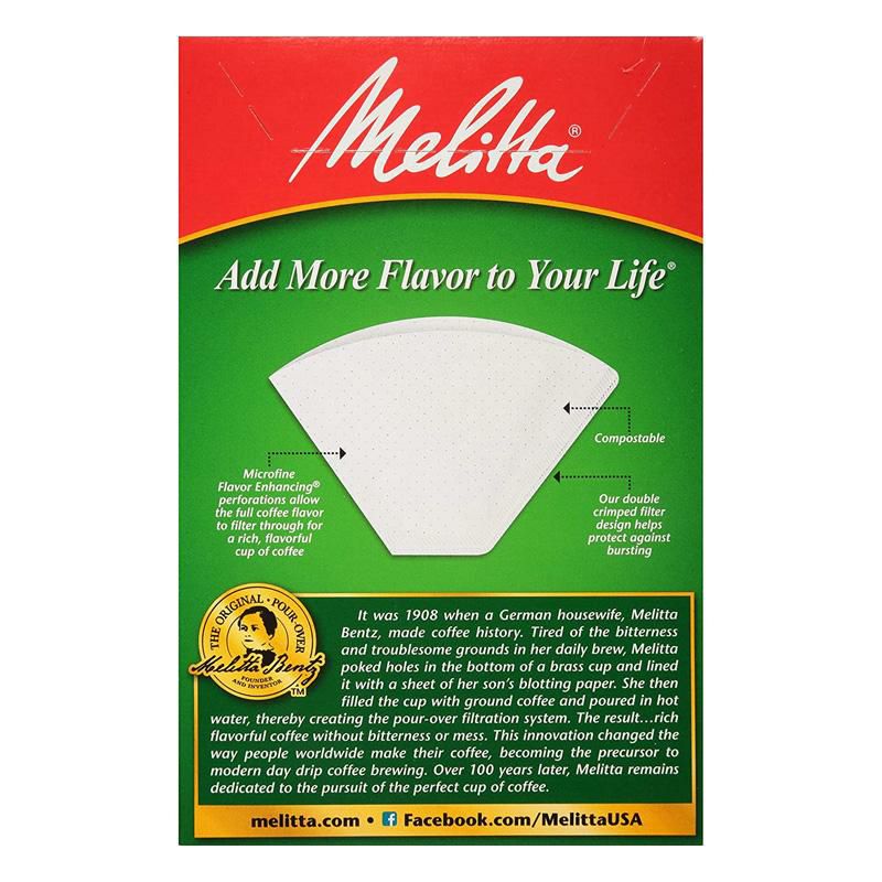 コーンコーヒーフィルター8～12カップ600枚メリタホワイトMelitta#4ConeCoffeeFilters,White,100Count(Packof6)