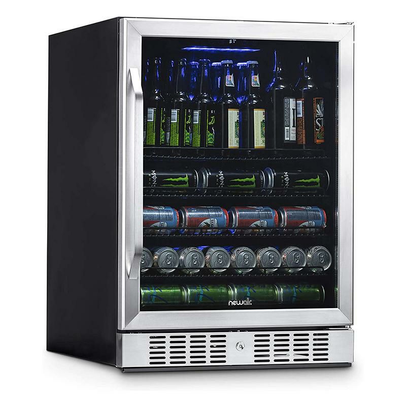 冷蔵庫ビルトイン最大177缶ビバレッジクーラーガラスドアステンレスニューエアーNewAirBuilt-InBeverageCoolerandRefrigerator,StainlessSteelMiniFridgewithGlassDoor,177CanCapacity,ABR-1770家電