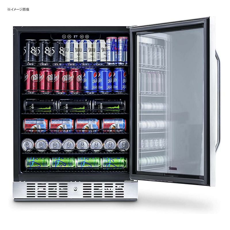 冷蔵庫ビルトイン最大177缶ビバレッジクーラーガラスドアステンレスニューエアーNewAirBuilt-InBeverageCoolerandRefrigerator,StainlessSteelMiniFridgewithGlassDoor,177CanCapacity,ABR-1770家電