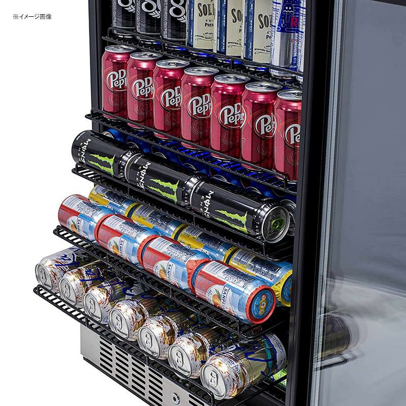 冷蔵庫ビルトイン最大177缶ビバレッジクーラーガラスドアステンレスニューエアーNewAirBuilt-InBeverageCoolerandRefrigerator,StainlessSteelMiniFridgewithGlassDoor,177CanCapacity,ABR-1770家電