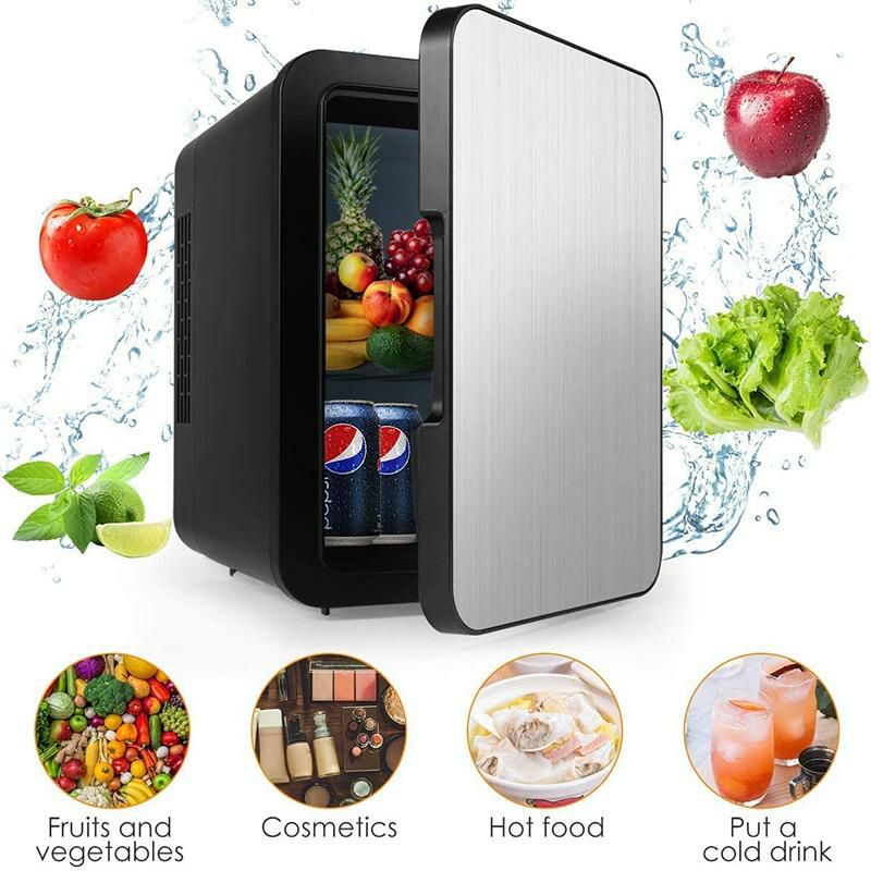 ミニ温冷庫保冷保温4缶4Lシルバー車載可MiniFridgewithCoolerandWarmer,Small4LiterLargeCapacityPortableCompactFridge,SuperQuietIn-VehicleFreezerforCars,Homes,Offices家電