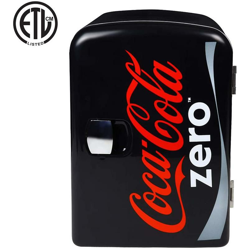 コカコーラゼロミニ温冷庫保冷保温6缶4L車載可Coca-ColaCZ04ZeroAC/DCElectricCooler-4.2Quarts(4L)Capacity,ThermoelectricCompactMiniFridgewithSelf-LockingDoorHandle,HoldsUpto6Cans,Black/Red家電