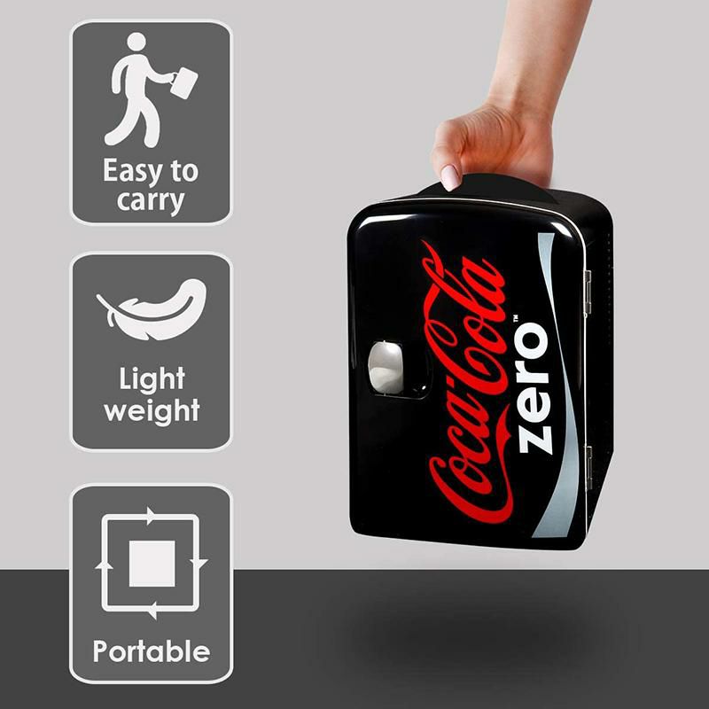 コカコーラゼロミニ温冷庫保冷保温6缶4L車載可Coca-ColaCZ04ZeroAC/DCElectricCooler-4.2Quarts(4L)Capacity,ThermoelectricCompactMiniFridgewithSelf-LockingDoorHandle,HoldsUpto6Cans,Black/Red家電