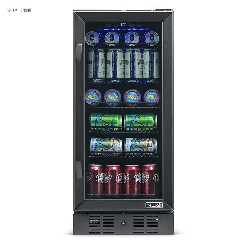 冷蔵庫ビルトイン最大96缶ビバレッジクーラーガラスドアブラックステンレスニューエアーNewAirNBC096BS00BeverageFridge,96Can,BlackStainlessSteel家電