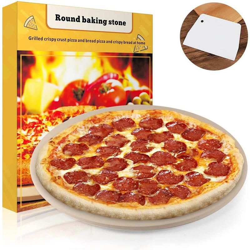 ピザストーン直径38cmブレッドビスケットPizzaStone,15"RoundEngineeredTuffCordieriteDurableBakingStonesforOvens&Grill&BBQ,StoneOvenRoundPizzaStone