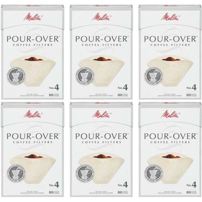 コーンコーヒーフィルタードリップ用480枚メリタベージュMelitta#4Pour-OverConeCoffeeFilters,Beige,80Count(Packof6)