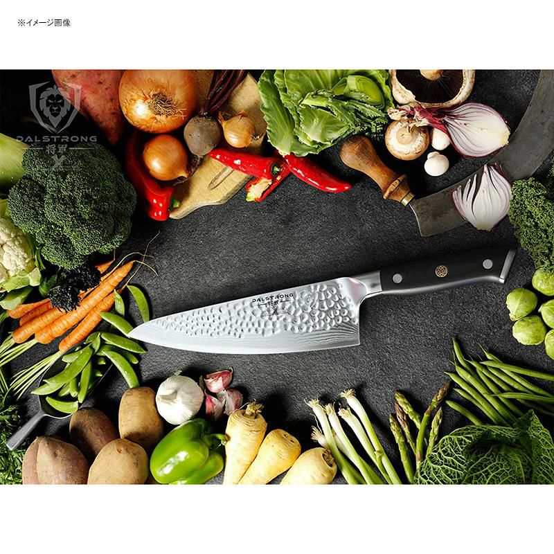 牛刀20cm将軍シリーズDALSTRONGChef'sKnife-ShogunSeriesXGyuto-Damascus-JapaneseAUS-10VSuperSteel-VacuumTreated-HammeredFinish-8"-w/Guard