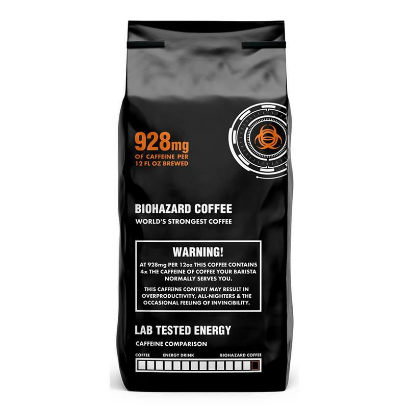 高カフェインストロングコーヒー粉454gダークローストバイオハザードBiohazardGroundCoffee,TheWorld'sStrongestCoffee928mgCaffeine(16oz)