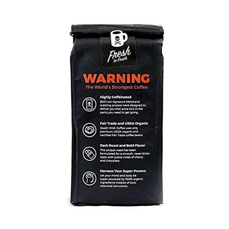 高カフェインオーガニックストロングコーヒー豆453gダークローストデスウィッシュDeathWishOrganicUSDACertifiedWholeBeanCoffee,16oz