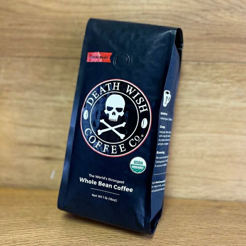 高カフェインオーガニックストロングコーヒー豆453gダークローストデスウィッシュDeathWishOrganicUSDACertifiedWholeBeanCoffee,16oz
