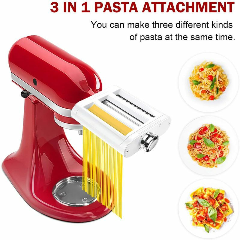 キッチンエイドスタンドミキサー用パスタローラーカッターアタッチメントKitchenAidKSMPRA3-PiecePastaRoller&CutterAttachmentSet