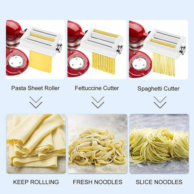 キッチンエイドスタンドミキサー用パスタローラーカッターアタッチメントKitchenAidKSMPRA3-PiecePastaRoller&CutterAttachmentSet