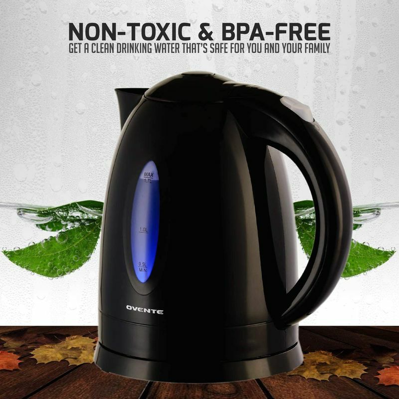 電気ケトル1.7LLEDライトBPAフリーOventeElectricHotWaterKettle1.7LiterwithLEDLight,1100WattBPA-FreePortableTeaMakerFastHeatingElementwithAutoShut-OffandBoilDryProtectionKP72家電