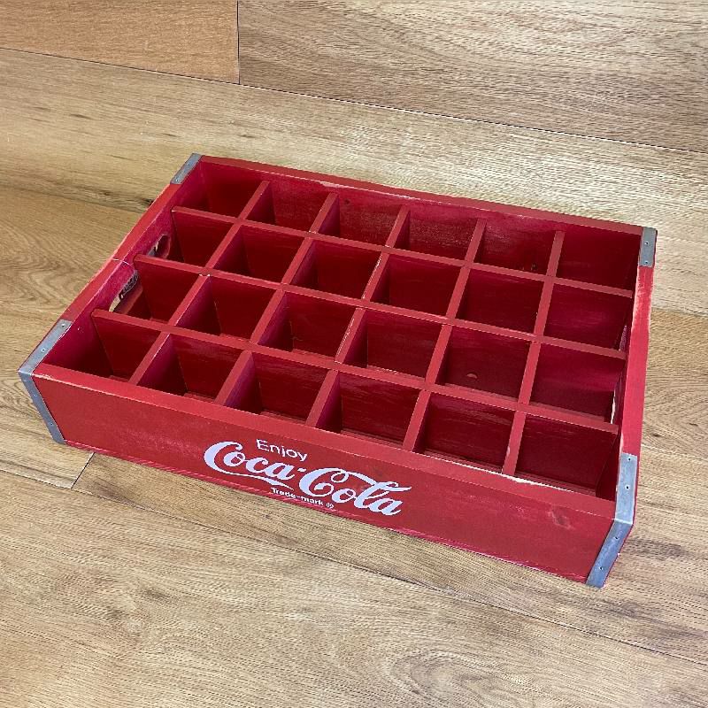 コカコーラ木箱仕切り付クレートビンテージレトロLEIGHCOUNTRYCoca-ColaVintageWoodenCratewithCubbiesCP98253