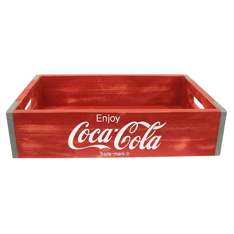 コカコーラ木箱仕切り付クレートビンテージレトロLEIGHCOUNTRYCoca-ColaVintageWoodenCrate-MediumCP98251