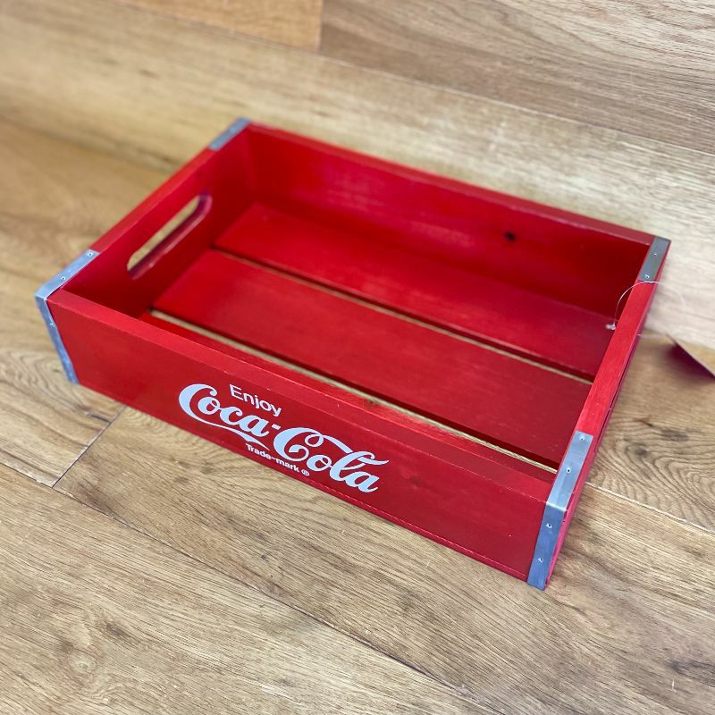 コカコーラ木箱仕切り付クレートビンテージレトロLEIGHCOUNTRYCoca-ColaVintageWoodenCrate-MediumCP98251