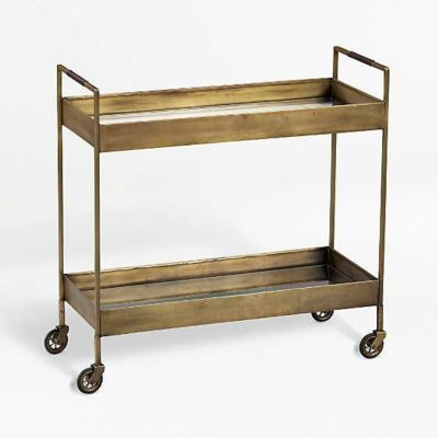バーカート 幅84cm アンティークブラス 限定モデル Crate and Barrel Libations Antique Brass Bar Cart