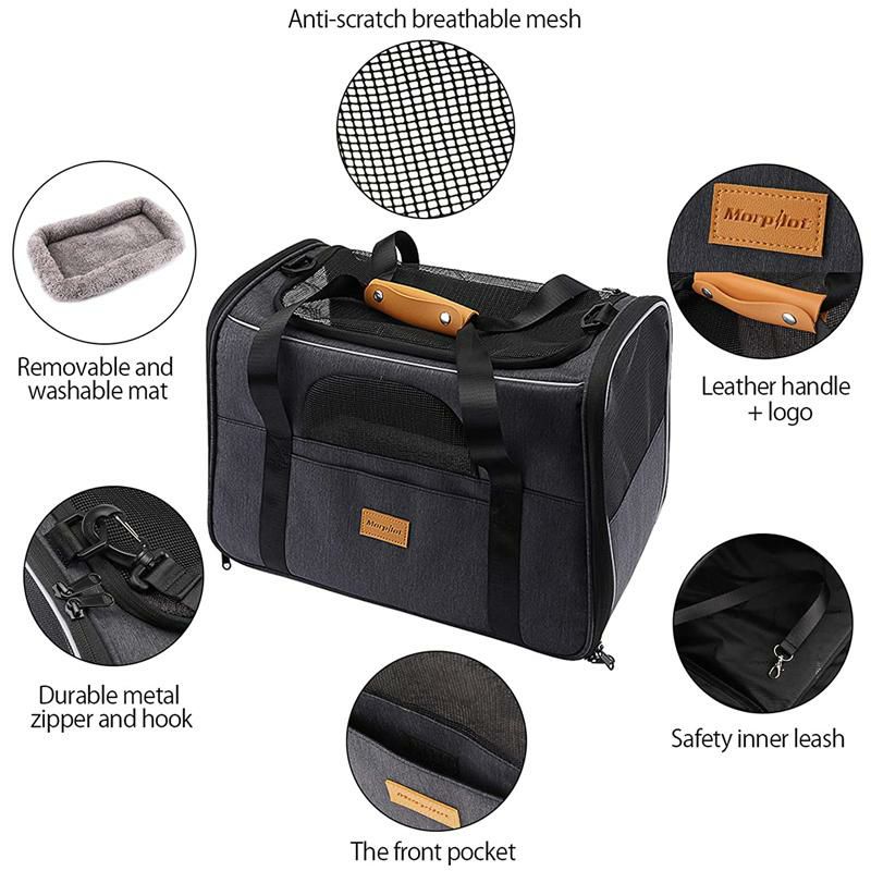 ペット用折りたたみキャリーバッグポータブル犬猫トラベルケージかばんロック式ジッパーmorpilotPetTravelCarrierBag,PortablePetBag
