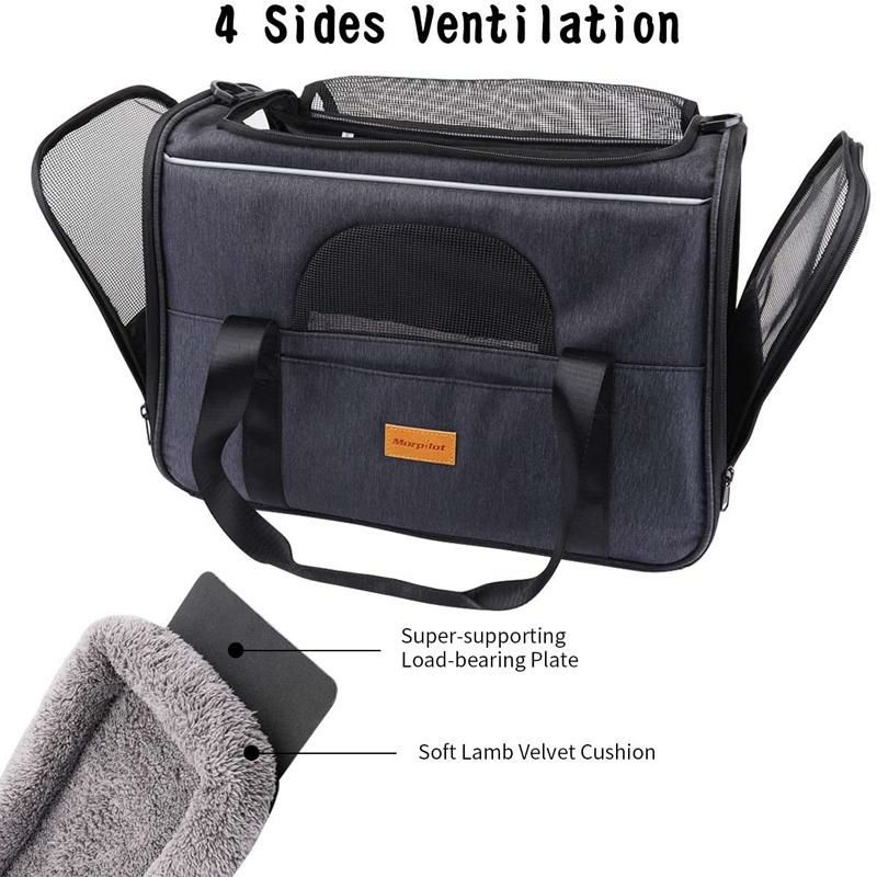 ペット用折りたたみキャリーバッグポータブル犬猫トラベルケージかばんロック式ジッパーmorpilotPetTravelCarrierBag,PortablePetBag