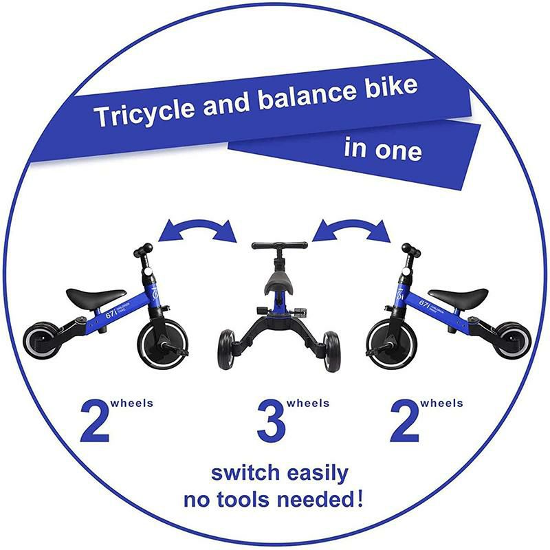 3in1三輪車バランスバイク?3歳67iKidsTricyclesfor2YearOlds3in1TricyclesToddlerTricycleKidsTrikesforToddler3WheelConvert2WheelToddlerBikewithRemovablePedalandAdjustableSeatforBoysGirlsAges1-3Years