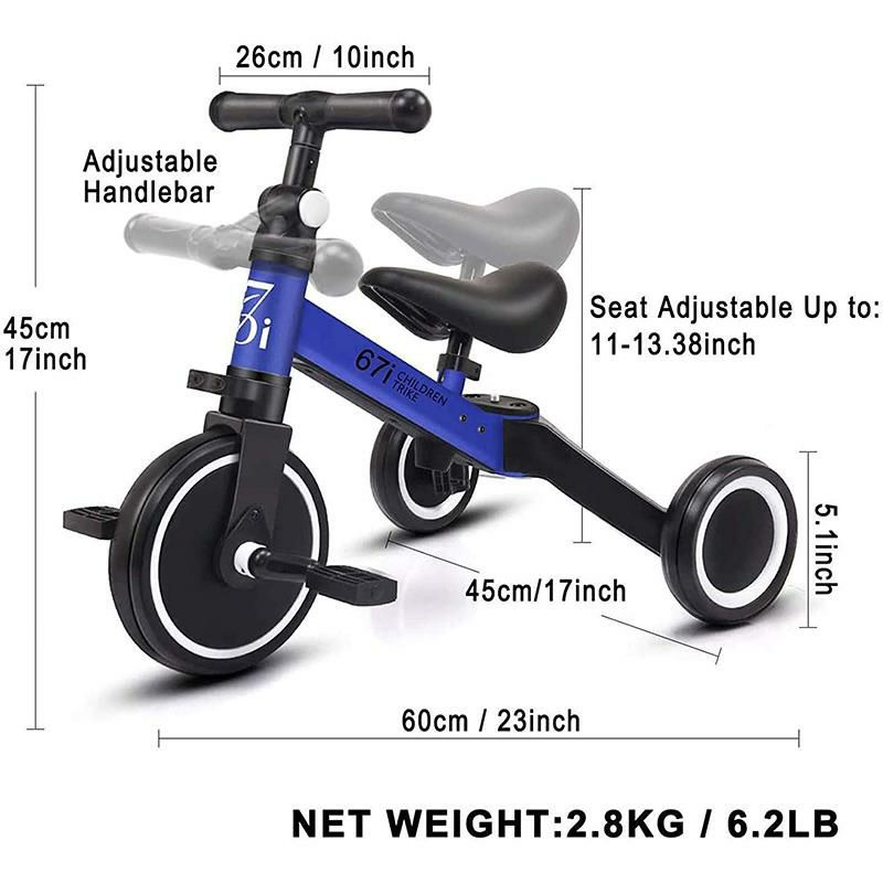 3in1三輪車バランスバイク?3歳67iKidsTricyclesfor2YearOlds3in1TricyclesToddlerTricycleKidsTrikesforToddler3WheelConvert2WheelToddlerBikewithRemovablePedalandAdjustableSeatforBoysGirlsAges1-3Years