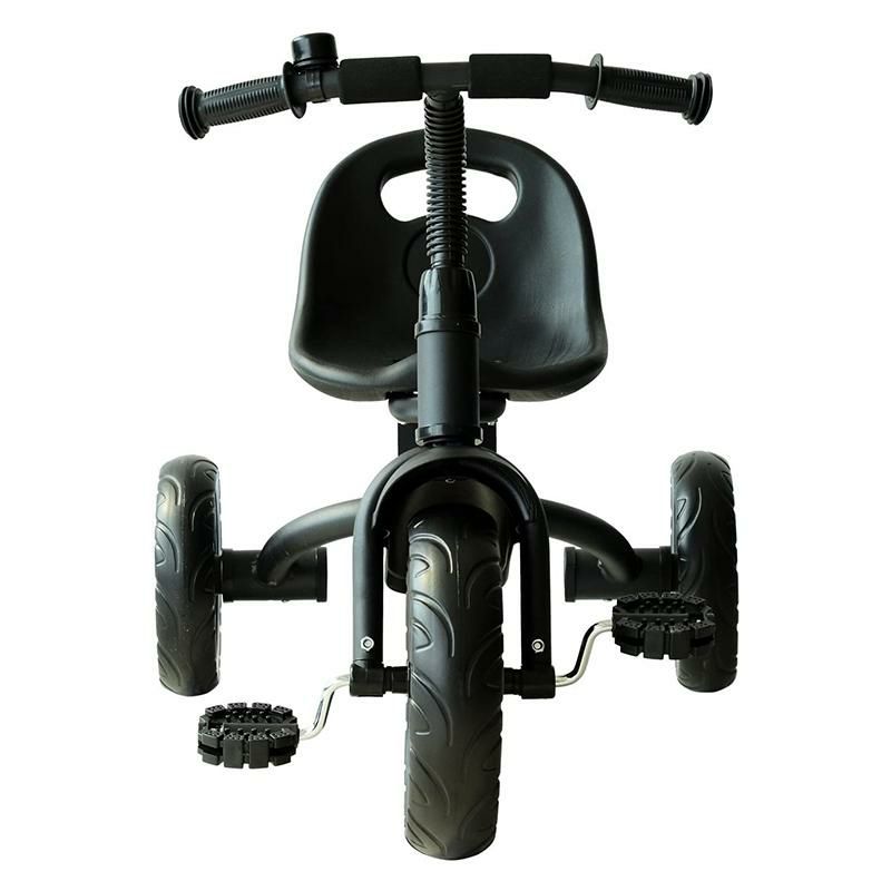 三輪車ブラックベル付Qaba3-WheelRecreationRide-OnToddlerTricycleWithBellIndoor/Outdoor-Black