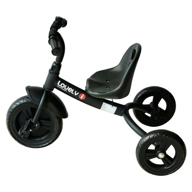 三輪車ブラックベル付Qaba3-WheelRecreationRide-OnToddlerTricycleWithBellIndoor/Outdoor-Black