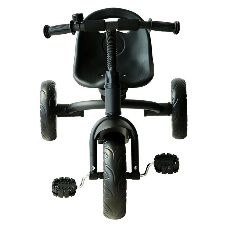 三輪車ブラックベル付Qaba3-WheelRecreationRide-OnToddlerTricycleWithBellIndoor/Outdoor-Black