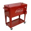コカコーラカート型クーラーボックス76Lキャスター栓抜きトレー付レッドレトロLEIGHCOUNTRYCoca-ColaEmbossed