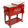 コカコーラカート型クーラーボックス76Lキャスター栓抜きトレー付レッドレトロLEIGHCOUNTRYCoca-ColaEmbossed