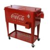 コカコーラカート型クーラーボックス76Lキャスター栓抜きトレー付レッドレトロLEIGHCOUNTRYCoca-ColaEmbossed
