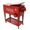 コカコーラカート型クーラーボックス76Lキャスター栓抜きトレー付レッドレトロLEIGHCOUNTRYCoca-ColaEmbossed