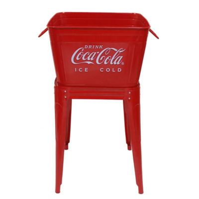 コカコーラ ドリンク用ボックス 40L スタンド付 ビバレッジタブ レッド レトロ LEIGHCOUNTRY Coca-Cola Red Beverage Tub with Stand CP 98092