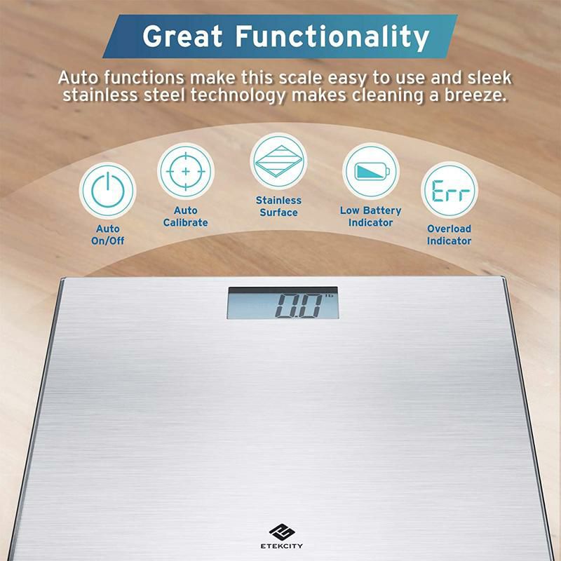 体重計最大180kgステンレスデジタルバススケールEtekcityDigitalBodyWeightBathroomScalewithStainlessSteelPlatform,StepOnandAutoZero/ON/OffTechnology,BacklitLCDDisplay,400Pounds