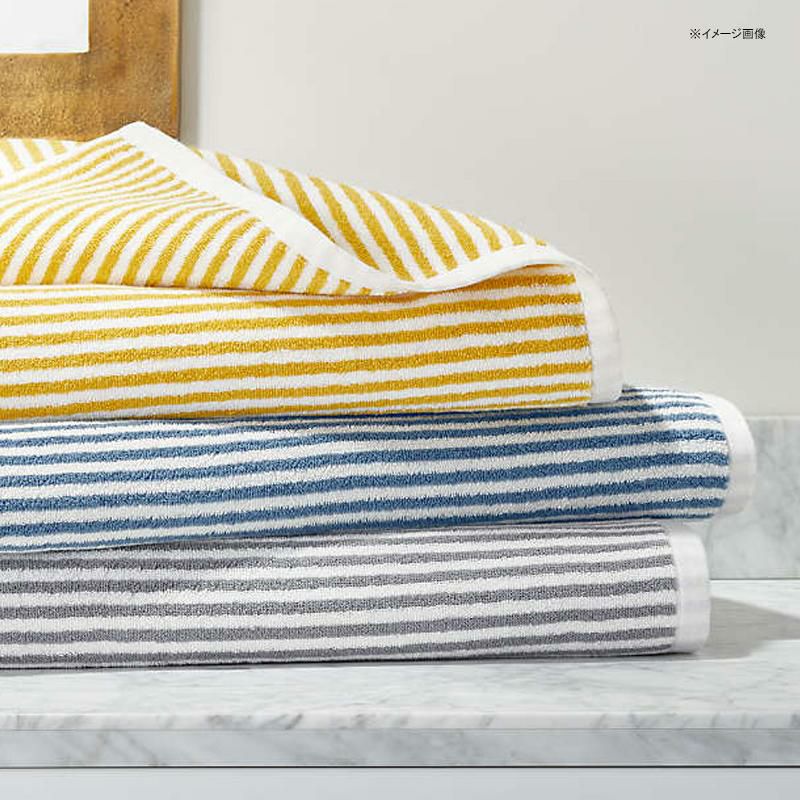 バスタオルストライプ柄69×140cmオーガニックコットンポルトガル製HemiOrganicBlueStripeBathTowelCrateandBarrelExclusive