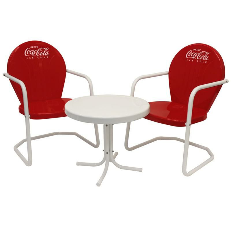 コカコーラ メタル テーブル チェア セット レッド レトロ Coca-Cola 