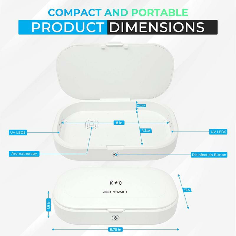 紫外線除菌充電式UVサニタイザースマホ携帯アクセサリーZEPHAIRUVCellPhoneSanitizer15WFastWirelessCharging,PortableUVCSterilizer家電