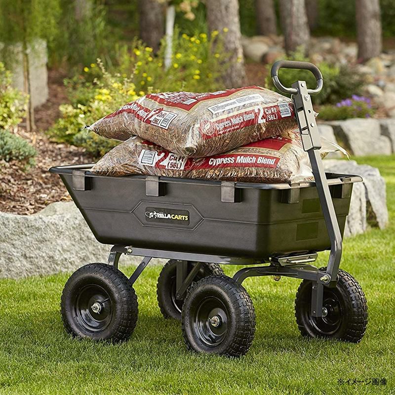 ガーデンワゴン540kgまでポリエステル高耐久ブラック黒ゴリラカートGorillaCartsHeavy-DutyPolyYardDumpCart|2-In-1ConvertibleHandle,1200lbscapacity|GOR6PSmodel