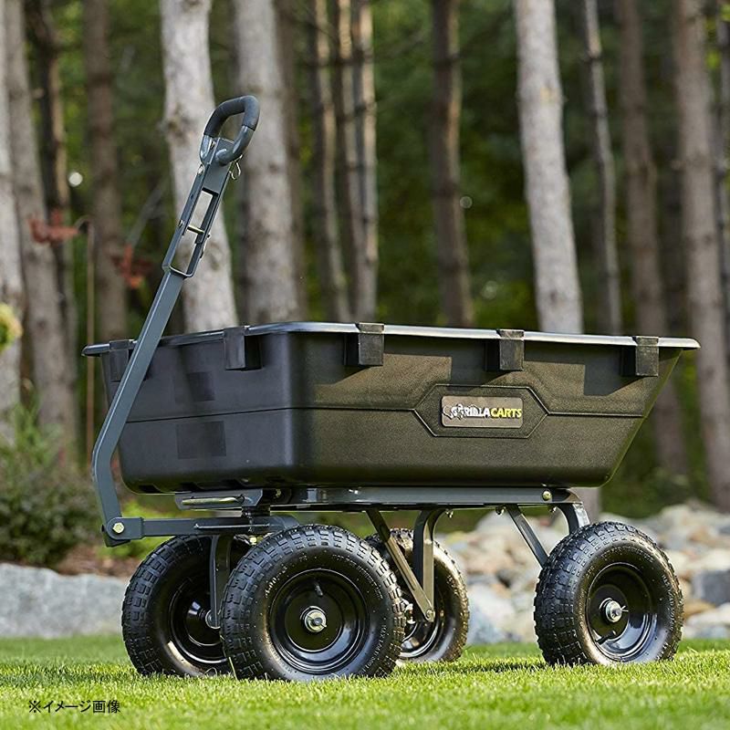 ガーデンワゴン540kgまでポリエステル高耐久ブラック黒ゴリラカートGorillaCartsHeavy-DutyPolyYardDumpCart|2-In-1ConvertibleHandle,1200lbscapacity|GOR6PSmodel