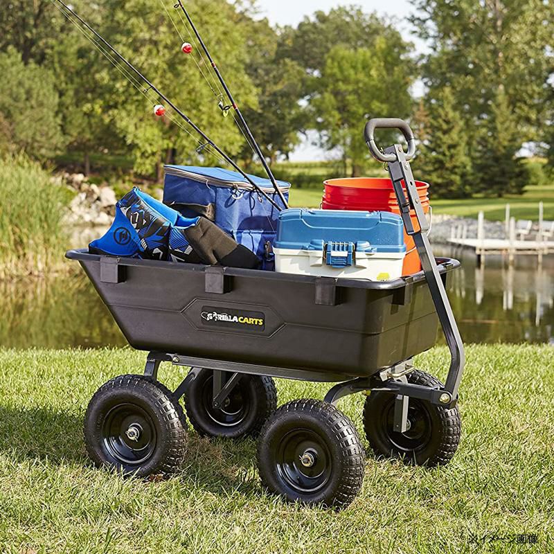 ガーデンワゴン540kgまでポリエステル高耐久ブラック黒ゴリラカートGorillaCartsHeavy-DutyPolyYardDumpCart|2-In-1ConvertibleHandle,1200lbscapacity|GOR6PSmodel