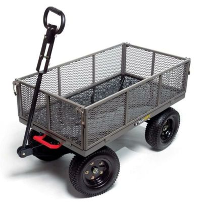 ガーデンワゴン540kgまでスチールメッシュサイド取り外し可グレーゴリラカートGorillaCartsGORMP-12SteelDumpCartwithRemovableSidesand2-In-1ConvertibleHandle,1,200-PoundCapacity,39.5-Inchby22-InchBed,GreyFinish