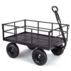 ガーデンワゴン540kgまでスチールメッシュサイド取り外し可ブラック黒高耐久ゴリラカートGorillaCartsGOR1200-COMHeavy-DutySteelUtilityCartwithRemovableSidesand13
