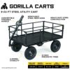 ガーデンワゴン540kgまでスチールメッシュサイド取り外し可ブラック黒高耐久ゴリラカートGorillaCartsGOR1200-COMHeavy-DutySteelUtilityCartwithRemovableSidesand13