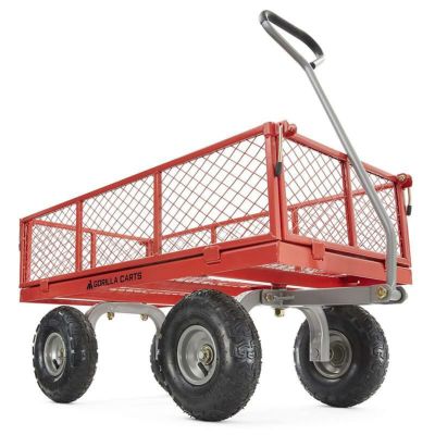 ガーデンダンプカート ポリ キャリーカート ワゴン グリーン 対荷重270kgまで ゴリラカート Gorilla Carts Poly Garden  Dump Cart with Steel Frame and 10