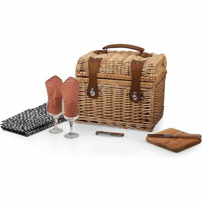 ピクニックバスケット ワイン チーズ サーブセット 2人用 Picnic Time 'Napa' Picnic Basket with Wine and Cheese Service for Two, Adeline Collection