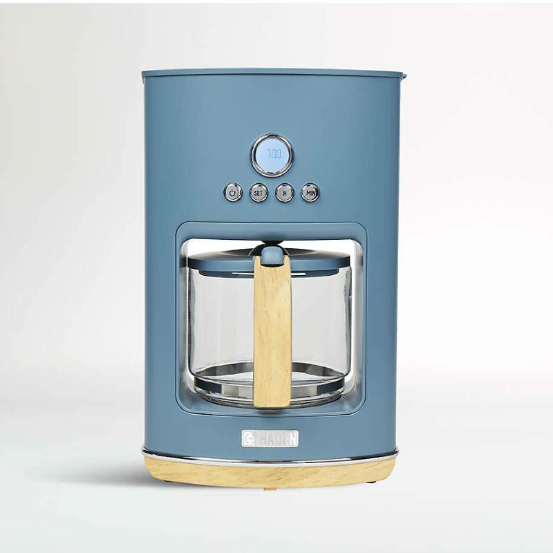 コーヒーメーカー12カップガラスカラフェ蒸らし保温BPAフリー限定モデルヘイデンイギリスCRATEANDBARRELHadenSiltGreenDripCoffeeMaker家電