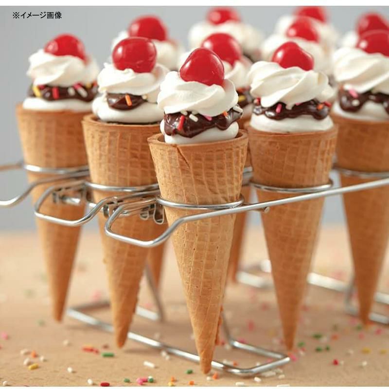アイスクリームコーンホルダースタンドラック12本シルバーWiltonCupcakeConesBakingRack,12-CavityIceCreamConeCupcakesHolder